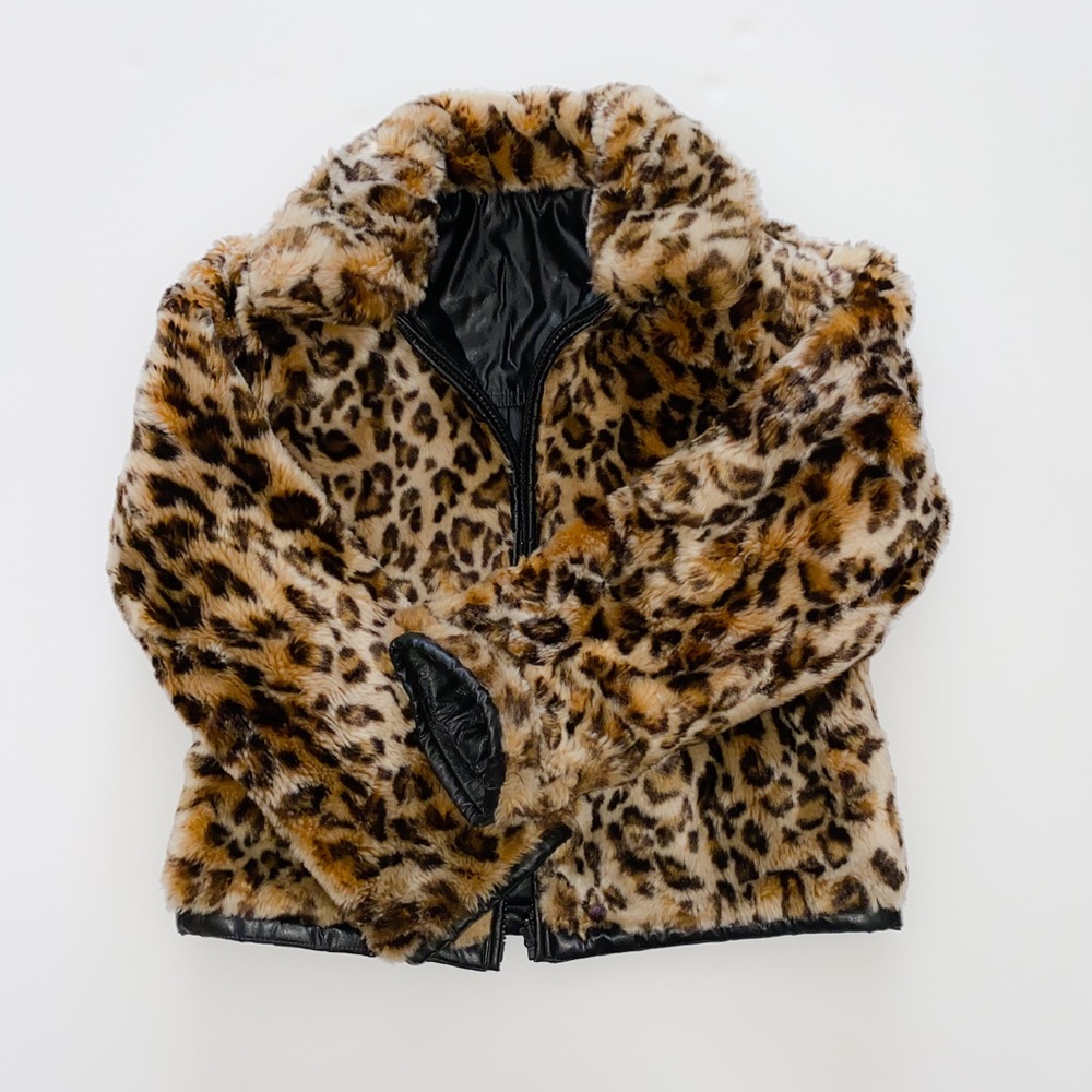 Copper Key Faux Leather Cheetah Fur Jacket - Picture 6 of 7